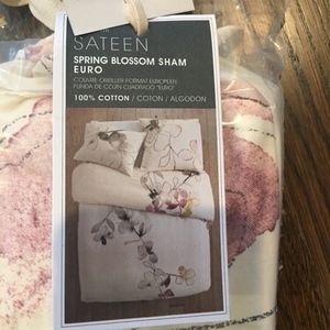 Three West Elm Floral Euro Pillow Shams